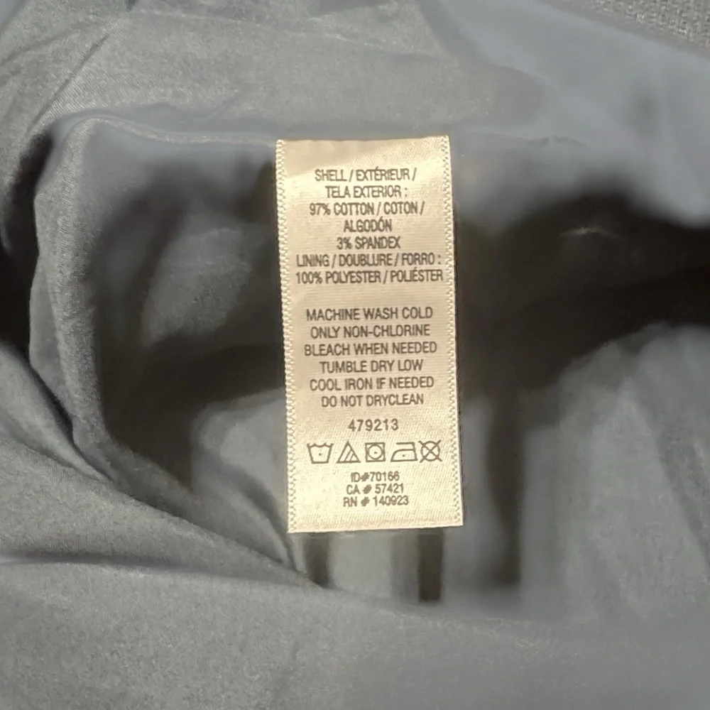 NWT LOFT Solid Blue/Grey Double Front Zip Shift Skirt - Picture 3 of 4